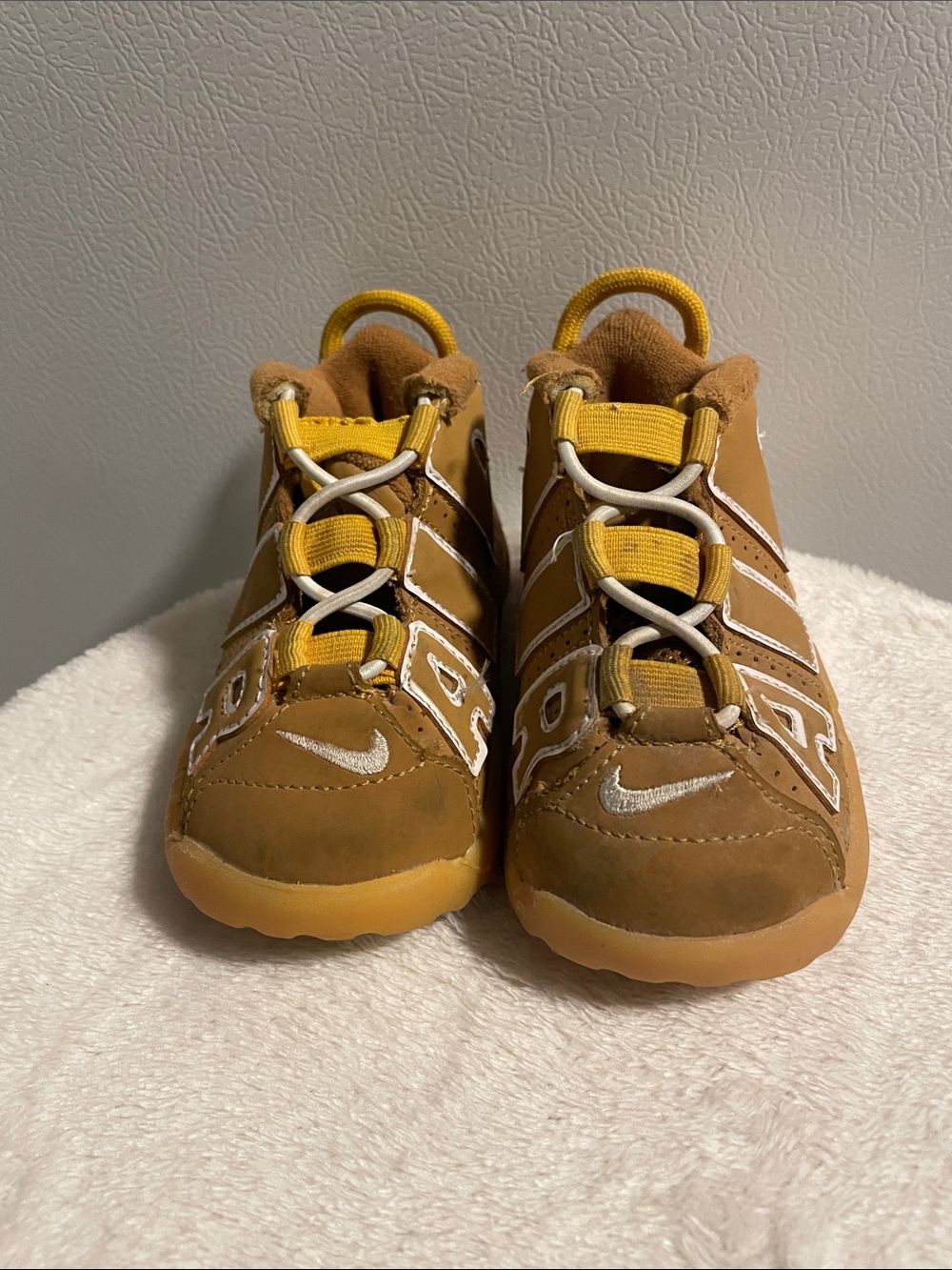 Nike Kids' Brown & Yellow Toddler uptempo Sneakers